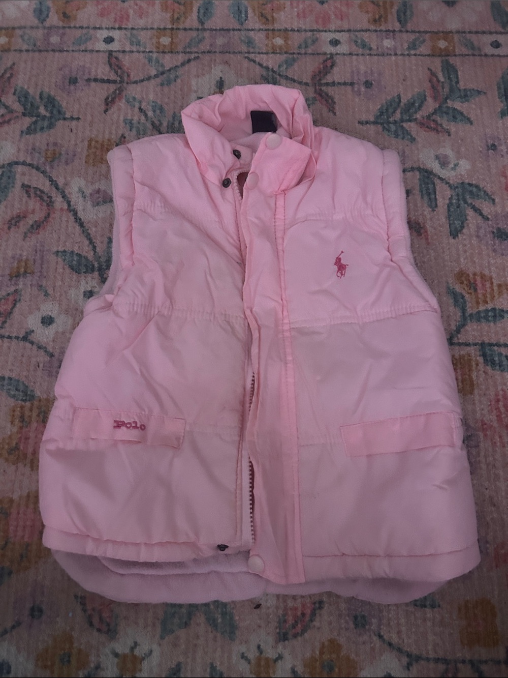 Polo by Ralph Lauren Light Pink Quilted Puffer Vest for Kids